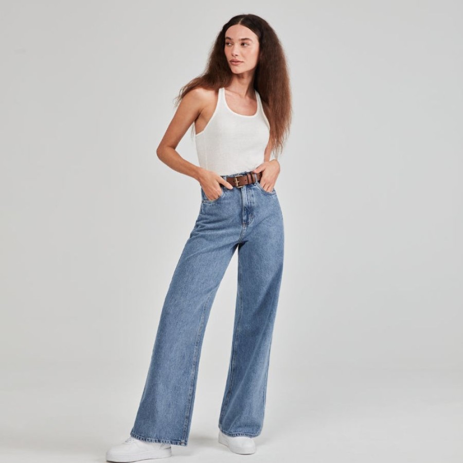 Feminino Yes I am Jeans Pantalona | Calca Pantalona Liz - Azul Vintage