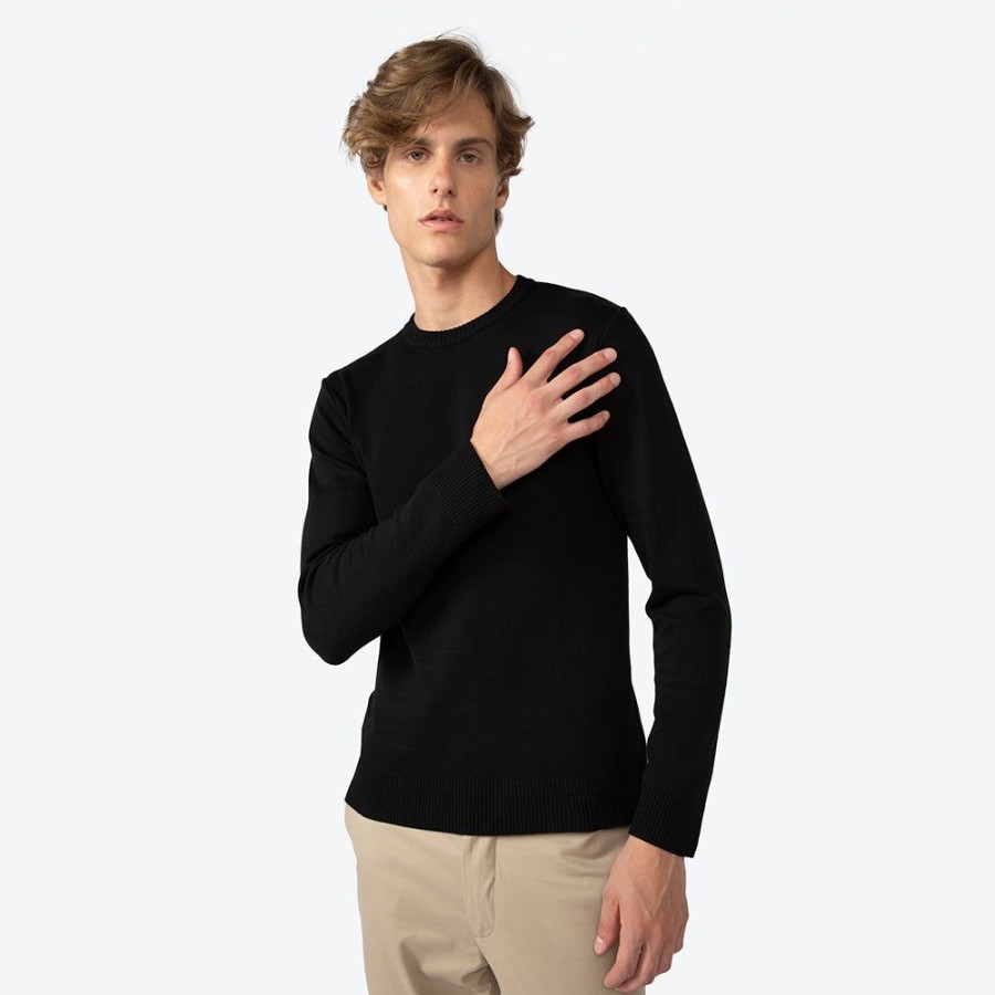 Masculino Basico.com Sueteres | Sueter Tricot Viscose Masculino - Preto