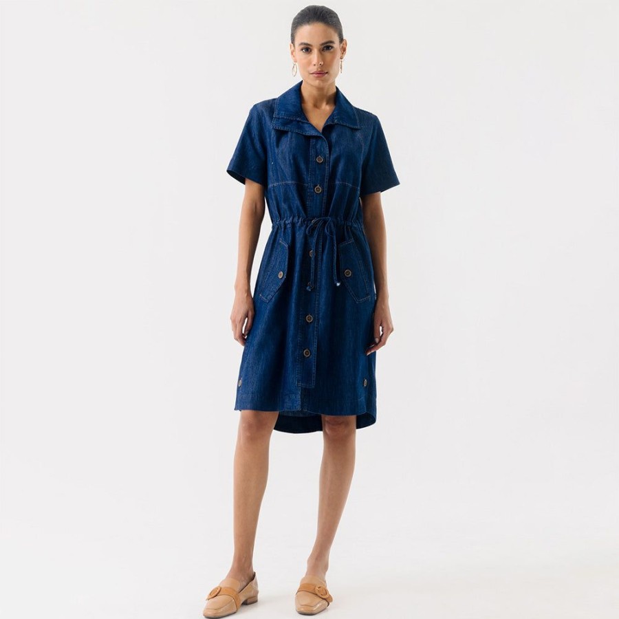 Feminino Ao Denim Vestidos | Vestido Ipe - Indigo Escuro