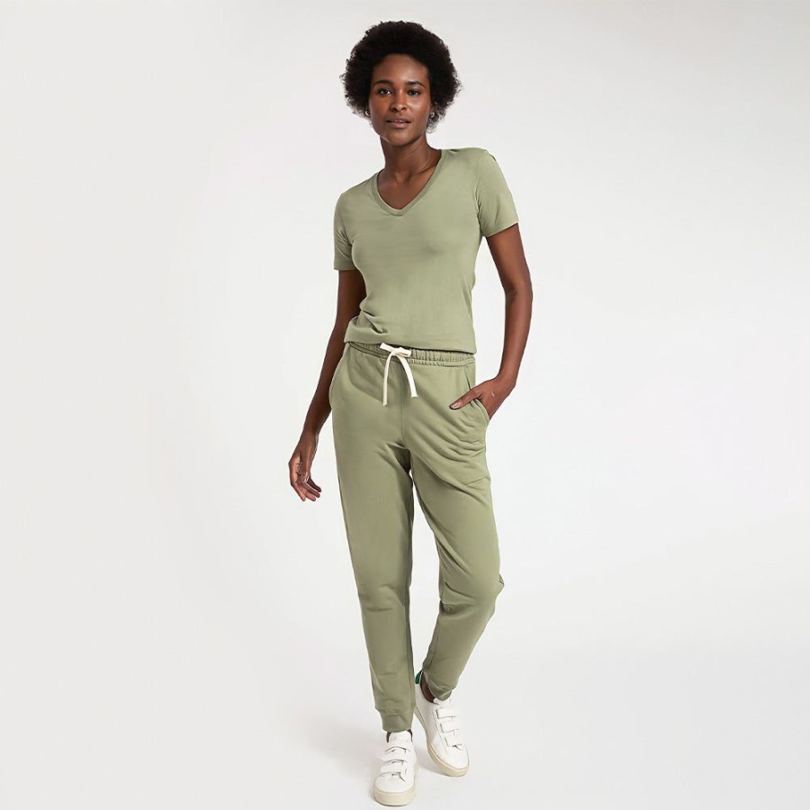 Feminino Basico.com Moletom | Calca Jogger De Moletom Feminina - Verde Jade