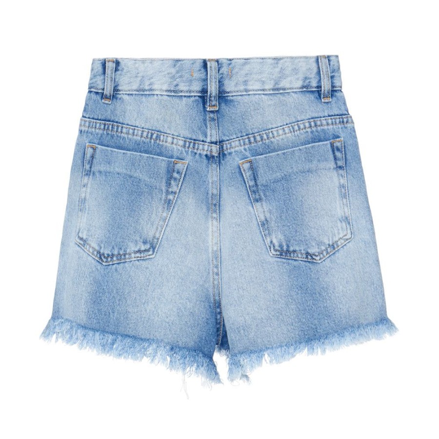 Feminino Ceci Jeans | Shorts Jeans Cintura Alta Ce.Ci - Azul