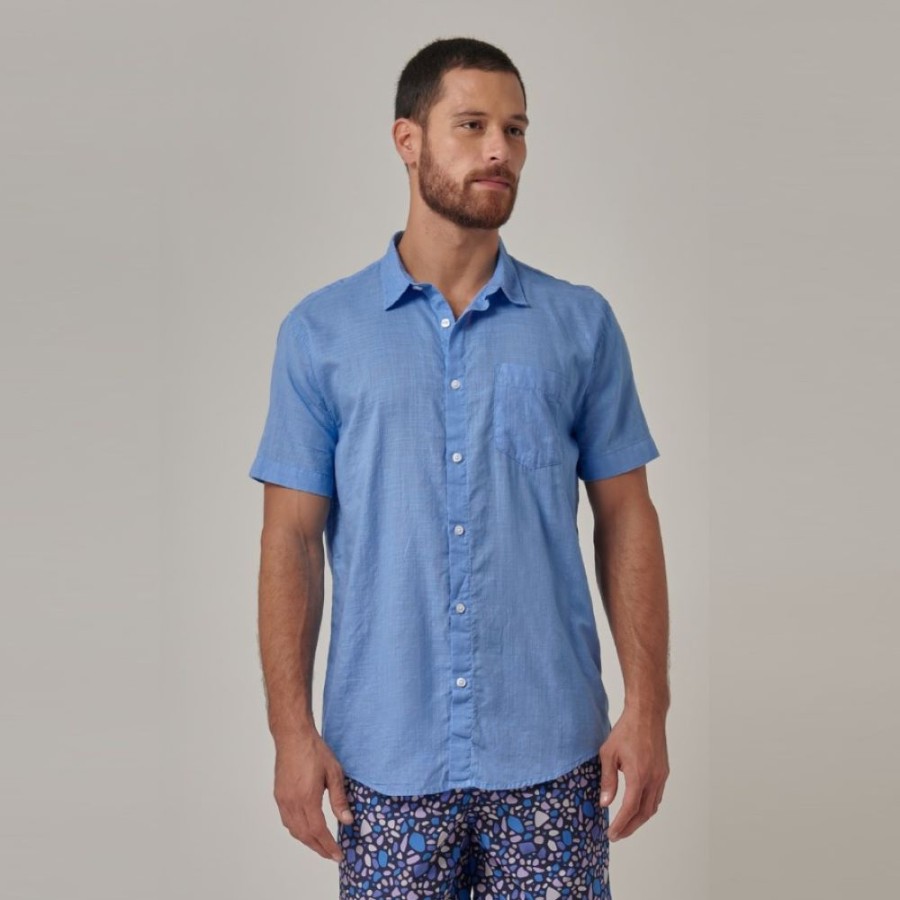 Masculino Kour Manga Curta | Camisa Rami - Azul