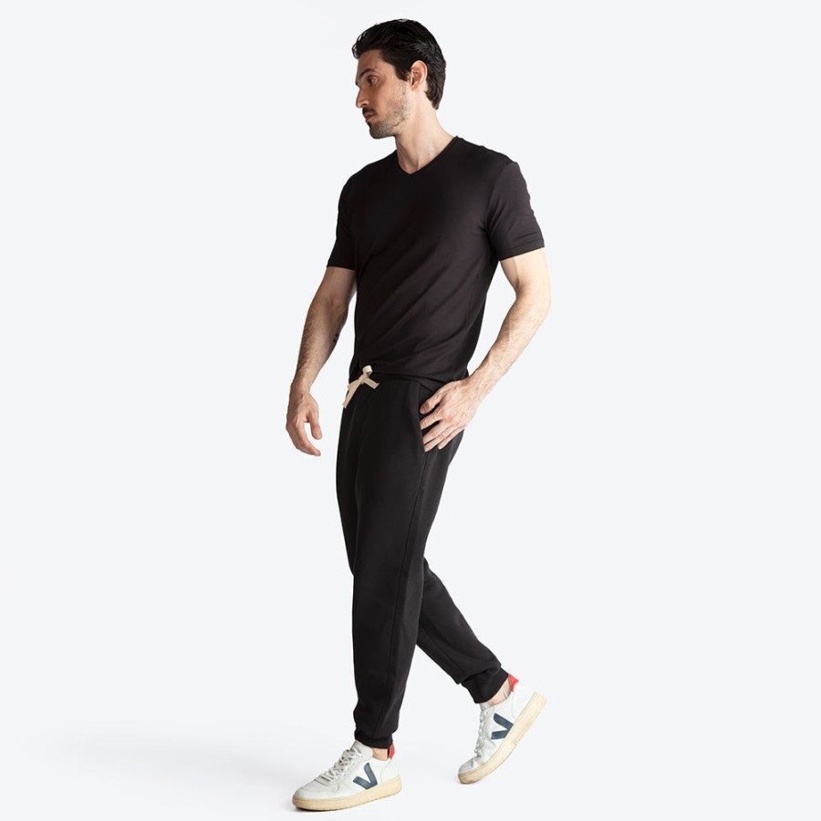 Masculino Basico.com Moletom | Calca Jogger Moletom Felpa Masculina - Preto