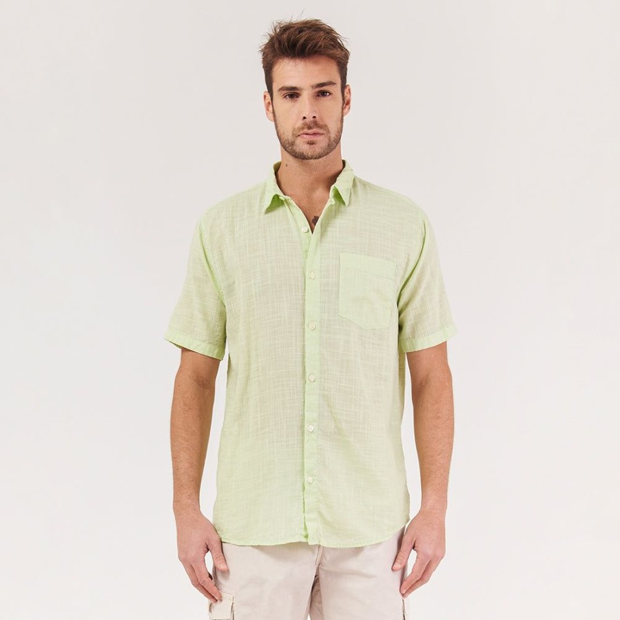 Masculino Kour Manga Curta | Camisa Resort Rami - Menta