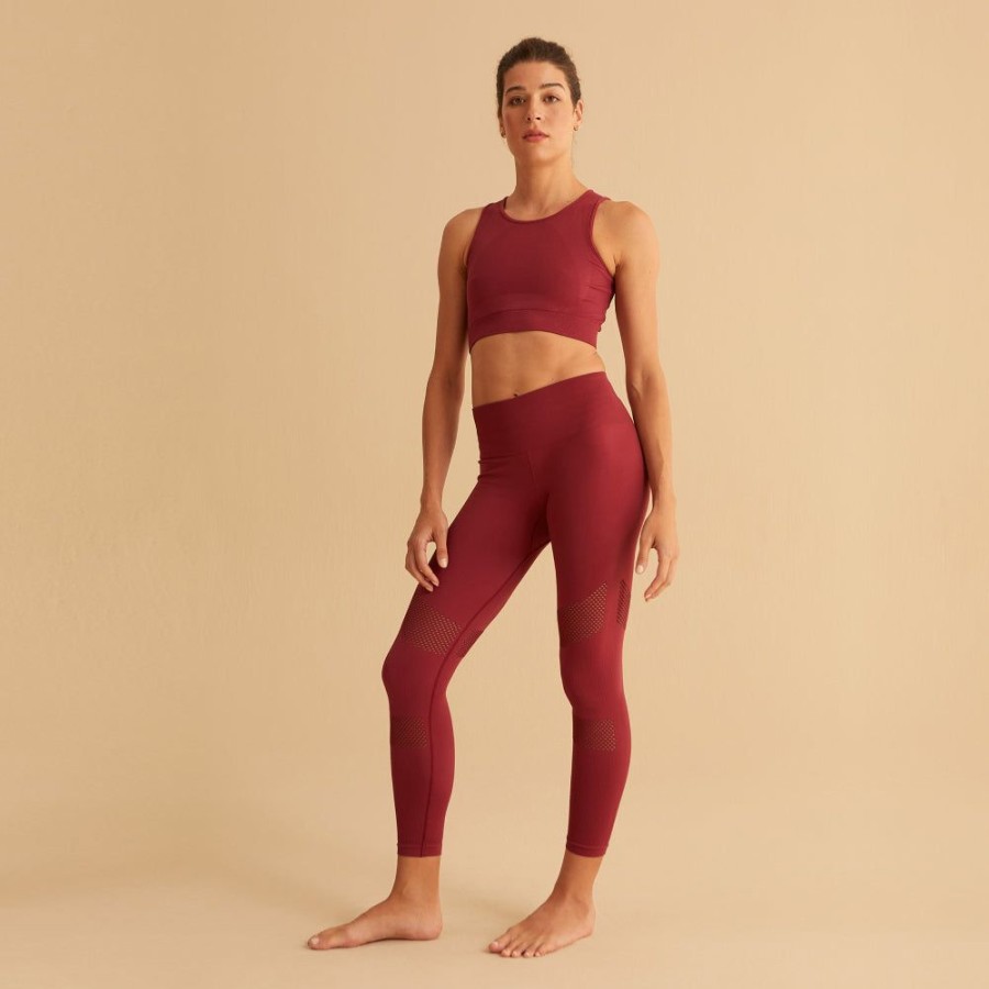 Feminino Yogini Legging | Legging Emana Seamless Furo - Bordo