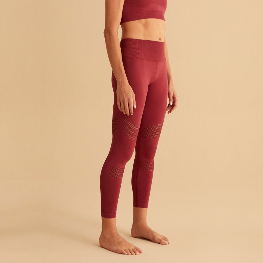 Feminino Yogini Legging | Legging Emana Seamless Furo - Bordo