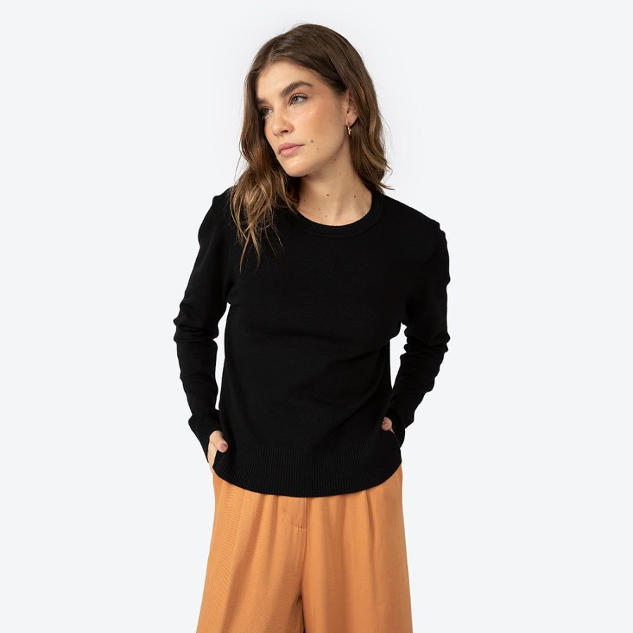 Feminino Basico.com Sueteres | Sueter Tricot Viscose Feminino - Preto