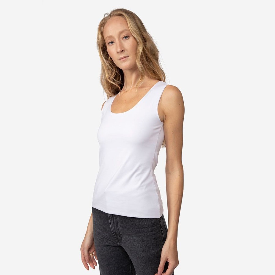 Feminino Basico.com Regatas | Regata Cotton Pima Decote U Feminina - Branco