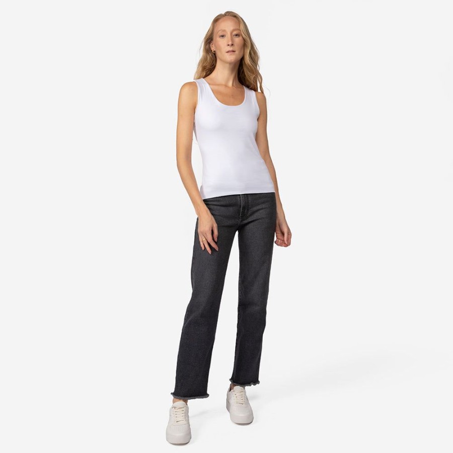 Feminino Basico.com Regatas | Regata Cotton Pima Decote U Feminina - Branco