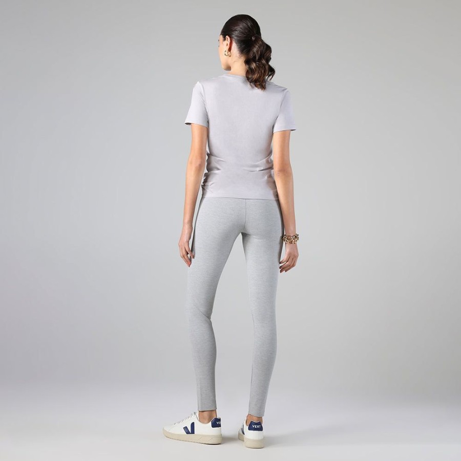 Feminino Basico.com Legging | Calca Legging Malha Estruturada - Mescla Claro