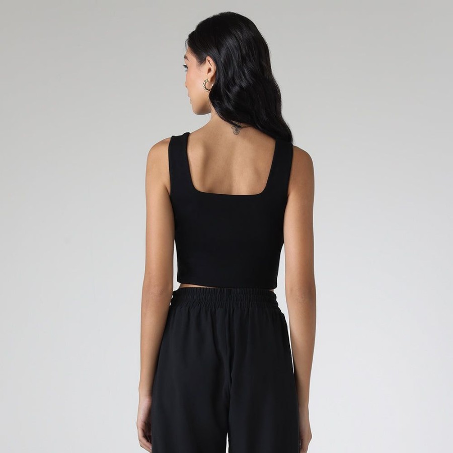 Feminino Basico.com Top | Top Malha Estruturada - Preto