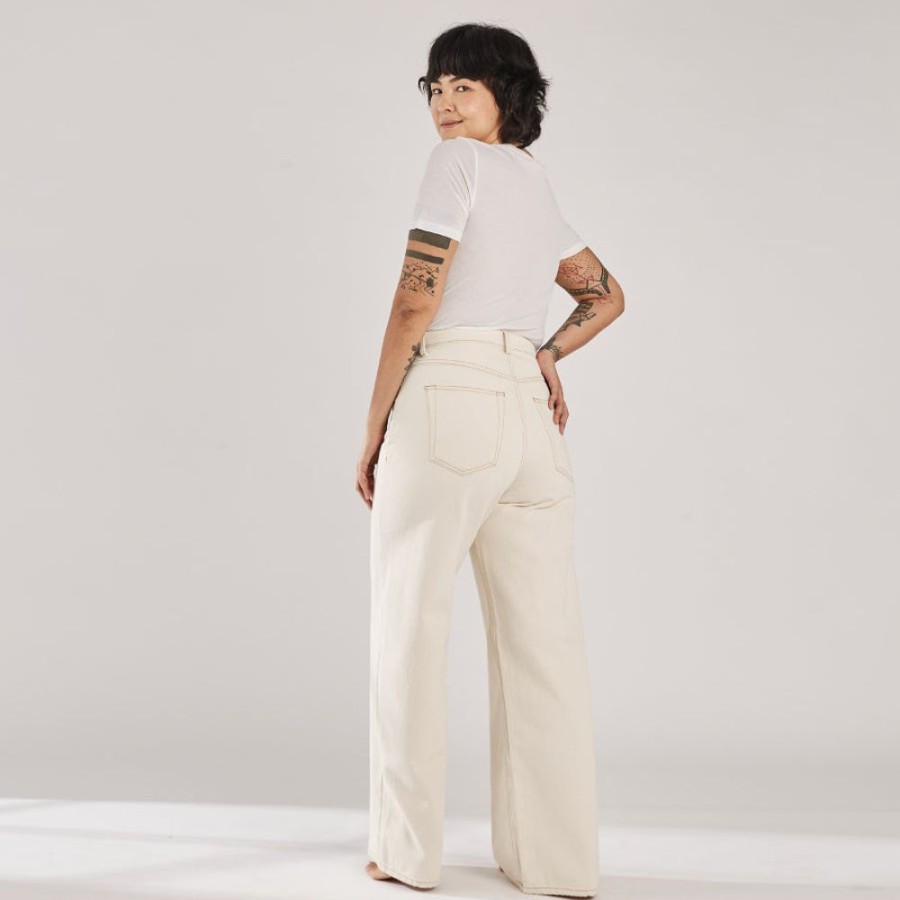 Feminino Yes I am Jeans Pantalona | Calca Pantalona Liz - Denim Natural