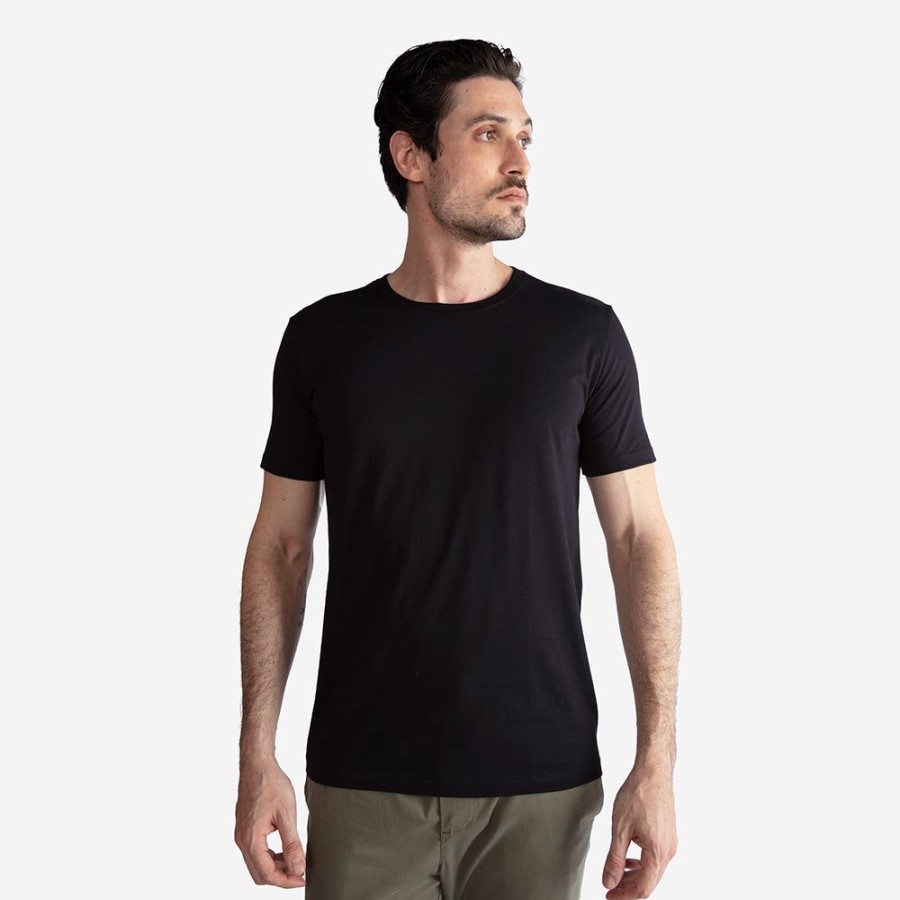 Masculino Basico.com Manga Curta | Travel T-Shirt Modal Masculina - Preto