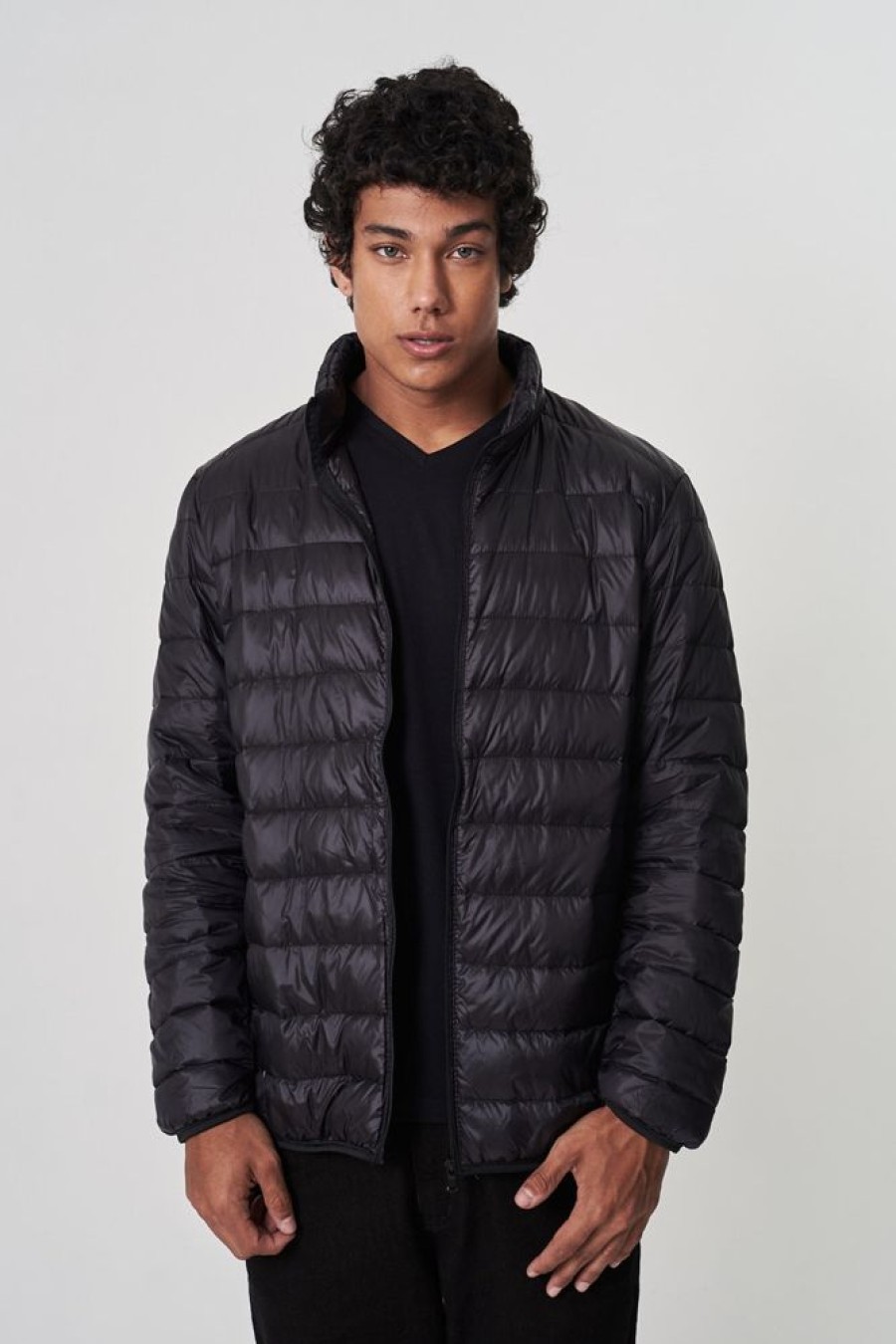 Masculino Kour Jaquetas | Jaqueta Puffer Ultralight - Preto