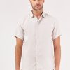 Masculino Kour Manga Curta | Camisa Linho Manga Curta - Areia