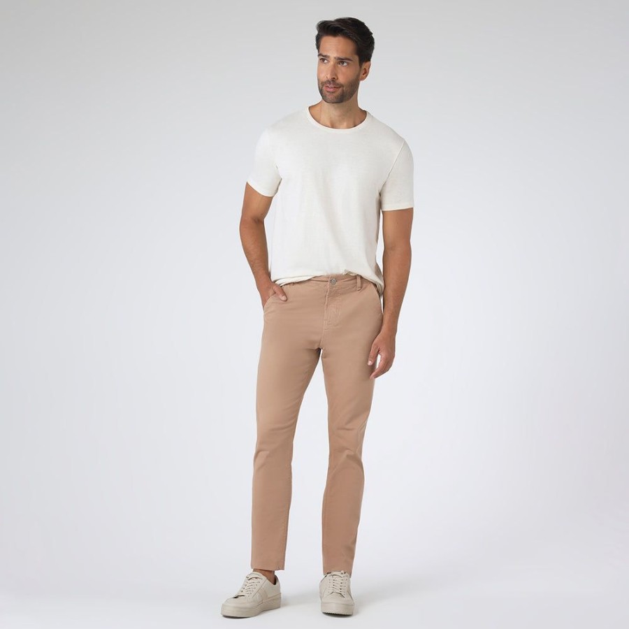 Masculino Basico.com Chino | Calca Chino Sarja Masculina - Bege Claro