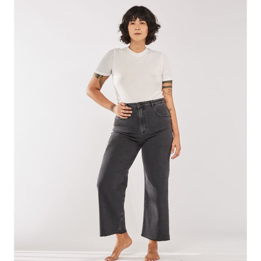 Feminino Yes I am Jeans Pantalona | Calca Wide Elza - Preto Estonado