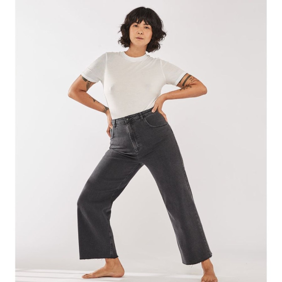 Feminino Yes I am Jeans Pantalona | Calca Wide Elza - Preto Estonado