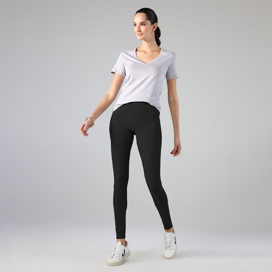 Feminino Basico.com Legging | Calca Legging Malha Estruturada - Preto