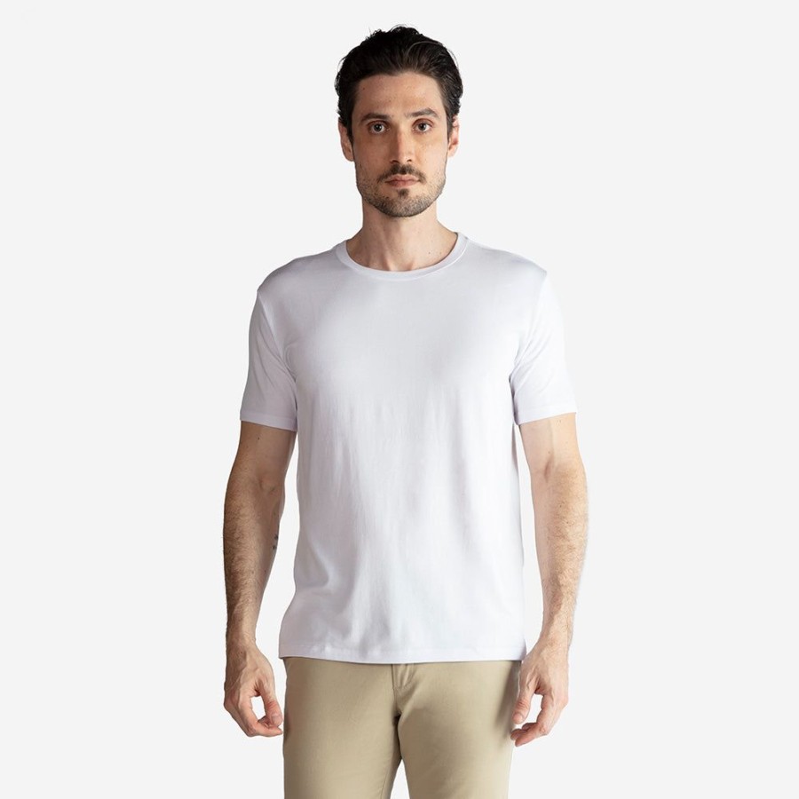 Masculino Basico.com Manga Curta | Travel T-Shirt Modal Masculina - Branco