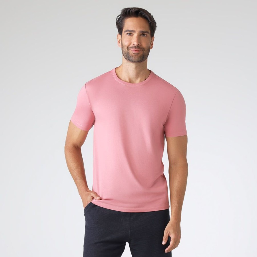 Masculino Basico.com Manga Curta | Camiseta Premium Masculina | Everyday T-Shirt - Rose