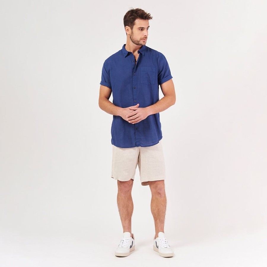 Masculino Kour Manga Curta | Camisa Resort Rami - Azul