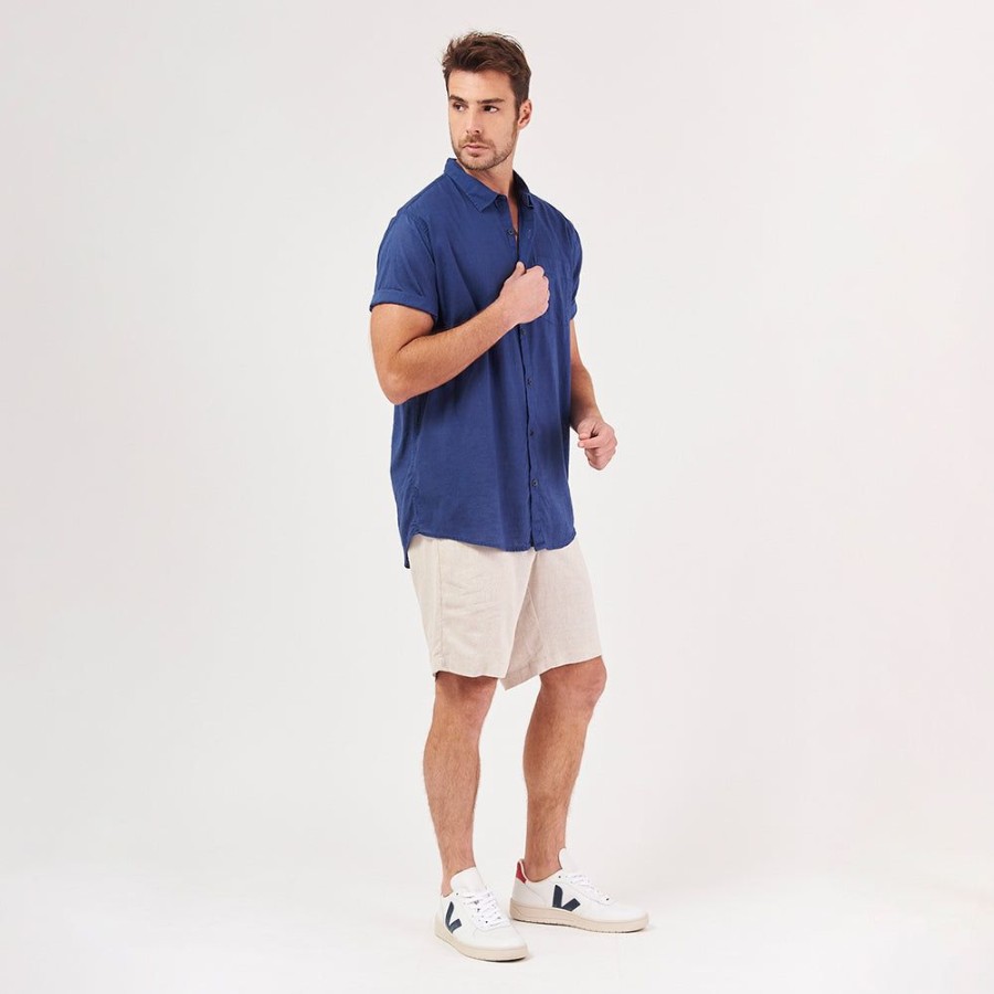 Masculino Kour Manga Curta | Camisa Resort Rami - Azul