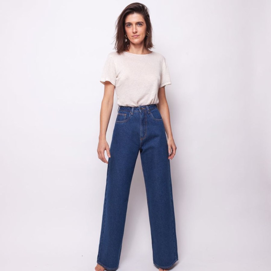 Feminino Yes I am Jeans Pantalona | Calca Pantalona Liz - Azul Escuro