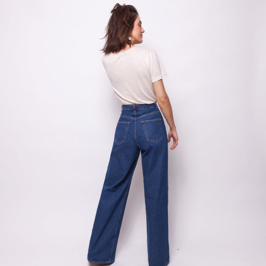 Feminino Yes I am Jeans Pantalona | Calca Pantalona Liz - Azul Escuro