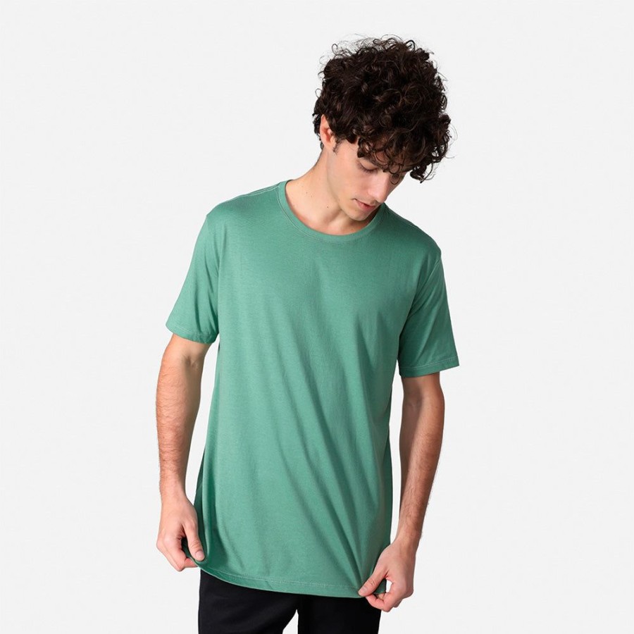 Masculino Basico.com Manga Curta | Camiseta Premium Masculina | Everyday T-Shirt - Verde Oliva