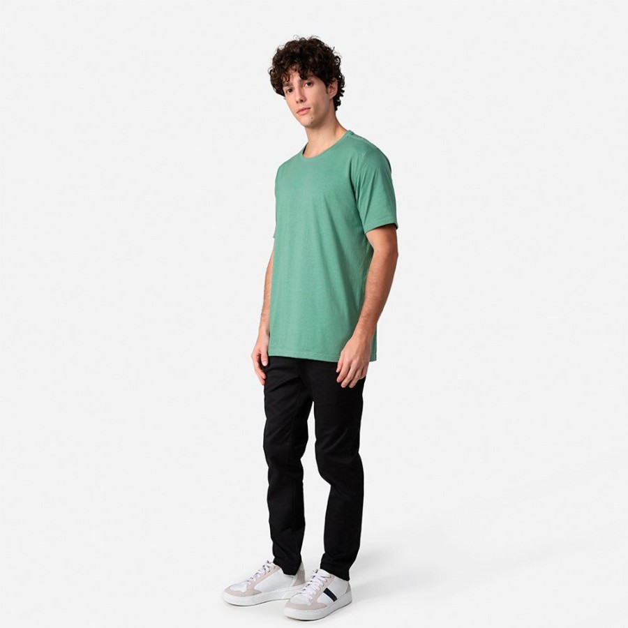 Masculino Basico.com Manga Curta | Camiseta Premium Masculina | Everyday T-Shirt - Verde Oliva