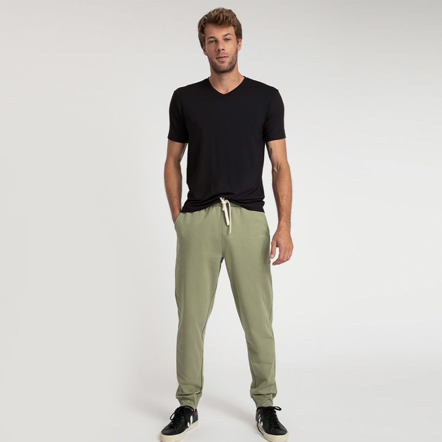 Masculino Basico.com Moletom | Calca Jogger De Moletom Masculina - Verde Jade