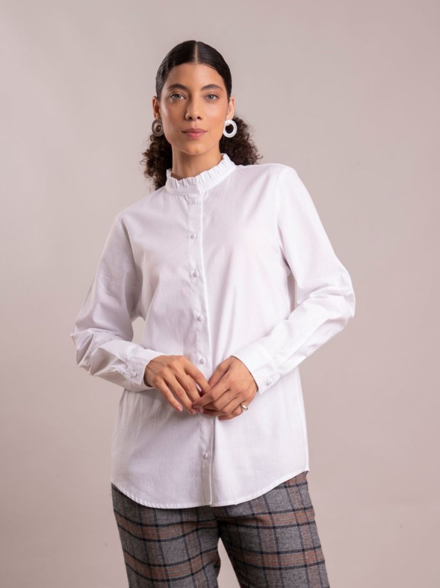 Feminino Ce.ci Manga Longa | Camisa Cruize Branca Ce.Ci - Branco