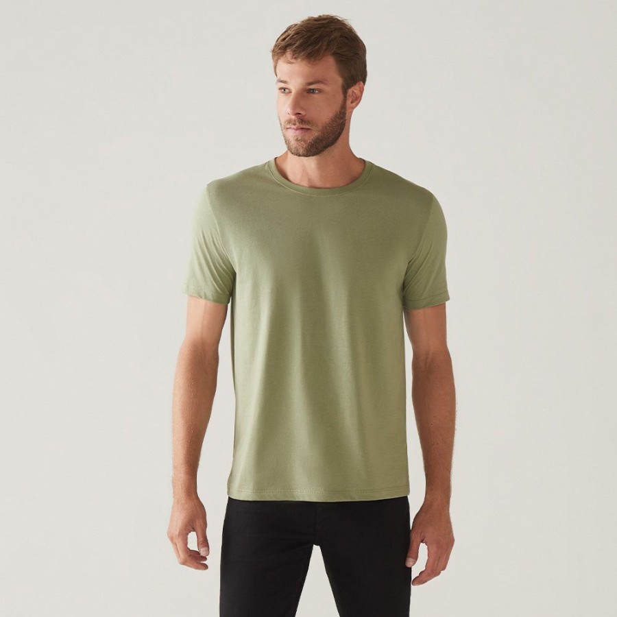 Masculino Basico.com Manga Curta | Camiseta Premium Masculina | Everyday T-Shirt - Verde Jade